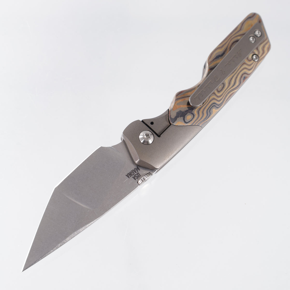 Attn2Detail Mercantile Mk.3 Medium Bolster Lock Gen4 Hissatsu Compound Grind - Bronze Ano Titanium w/ Chad Nichols Zircume Scales - Stonewash Satin Magnacut - A2D