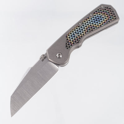 Attn2Detail Mercantile Delta Gen4 Harpoon Sheepsfoot - Greywash Titanium w/ Heat Colored Zirc Tech Screen Inlays - Stonewash Satin Magnacut - A2D