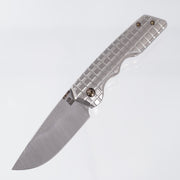 Attn2Detail Mk 3 Medium - Satin Magnacut Drop Point - Frag Titanium Bright Stonewash