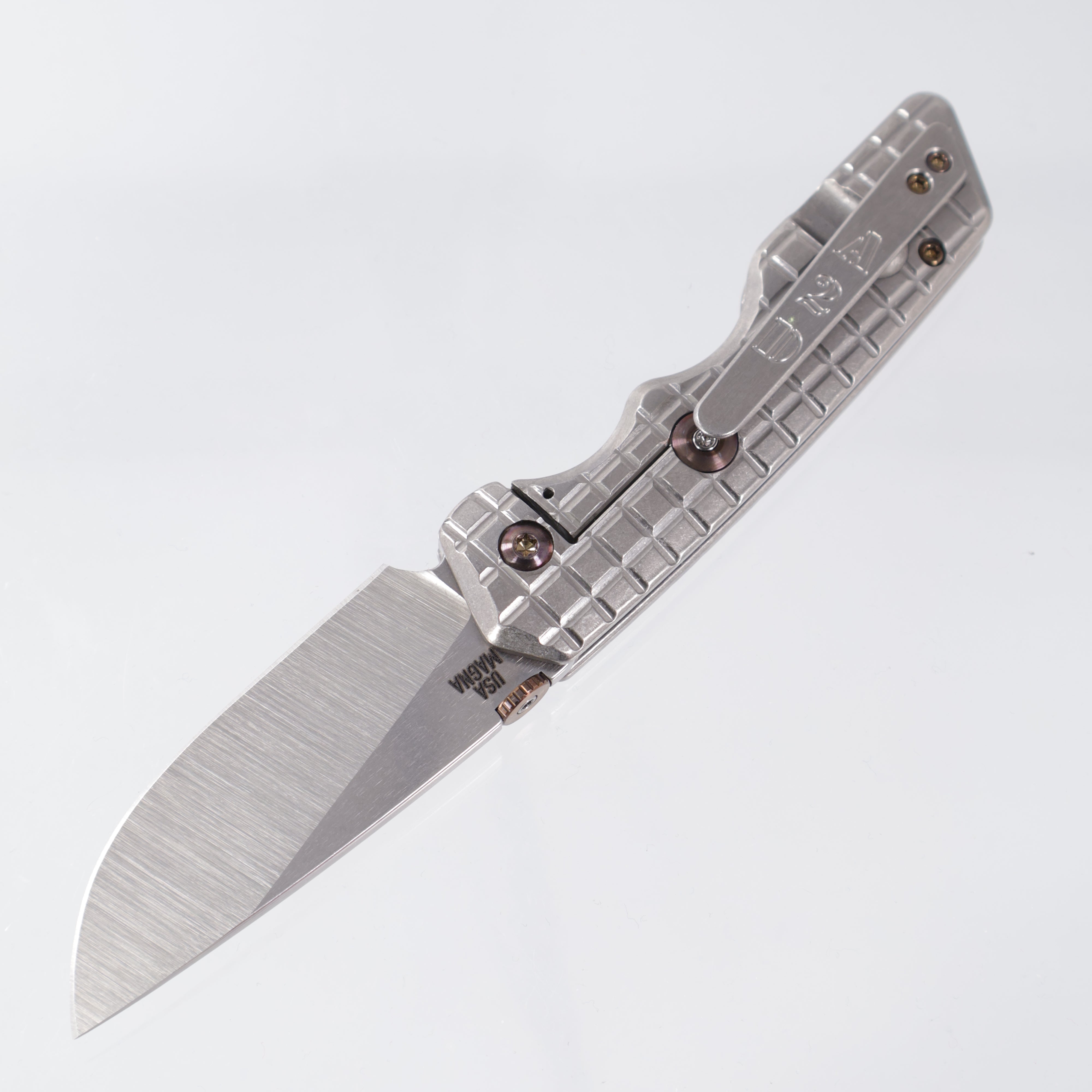 Attn2Detail Mk 3 Medium - Satin Magnacut Drop Point - Frag Titanium Bright Stonewash