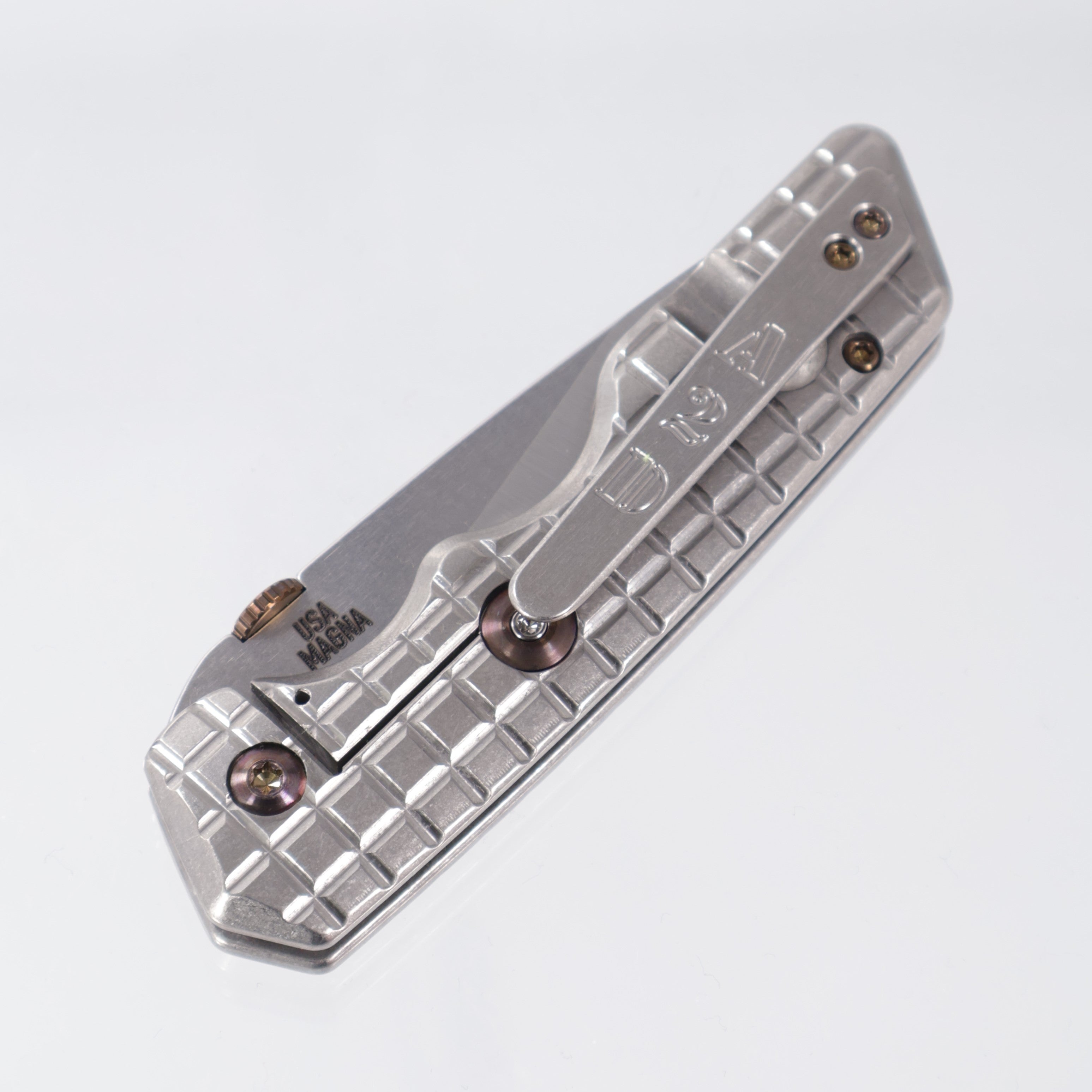 Attn2Detail Mk 3 Medium - Satin Magnacut Drop Point - Frag Titanium Bright Stonewash