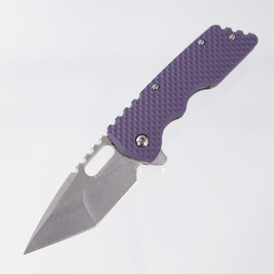 Attn2Detail Mercantile Mk.2 Medium - Double Divot Purple G10 Show Scale w/ Double Divot Black Titanium Lockside - Stonewash/Satin Hissatsu Compound Grind Magnacut