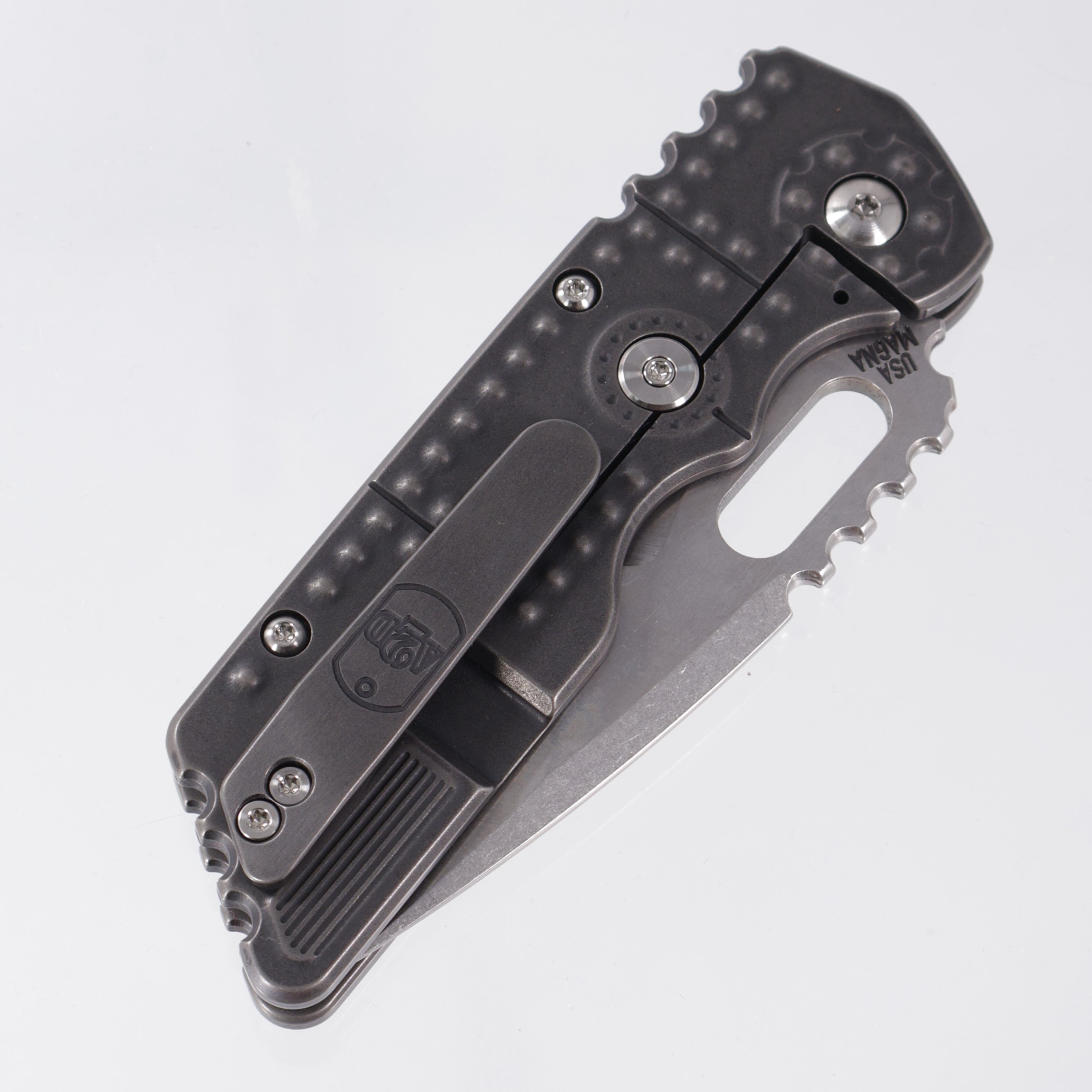 Attn2Detail Mercantile Mk.2 Large Gen4 Hissatsu Compound Grind - Blackened Tank Machining Titanium - Stonewash Satin Magnacut