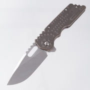 Attn2Detail Mercantile Mk.2 Large Gen4 Drop Point Rising Grind - Antique Bronze Ano Tank Machining Titanium - Stonewash Satin Magnacut