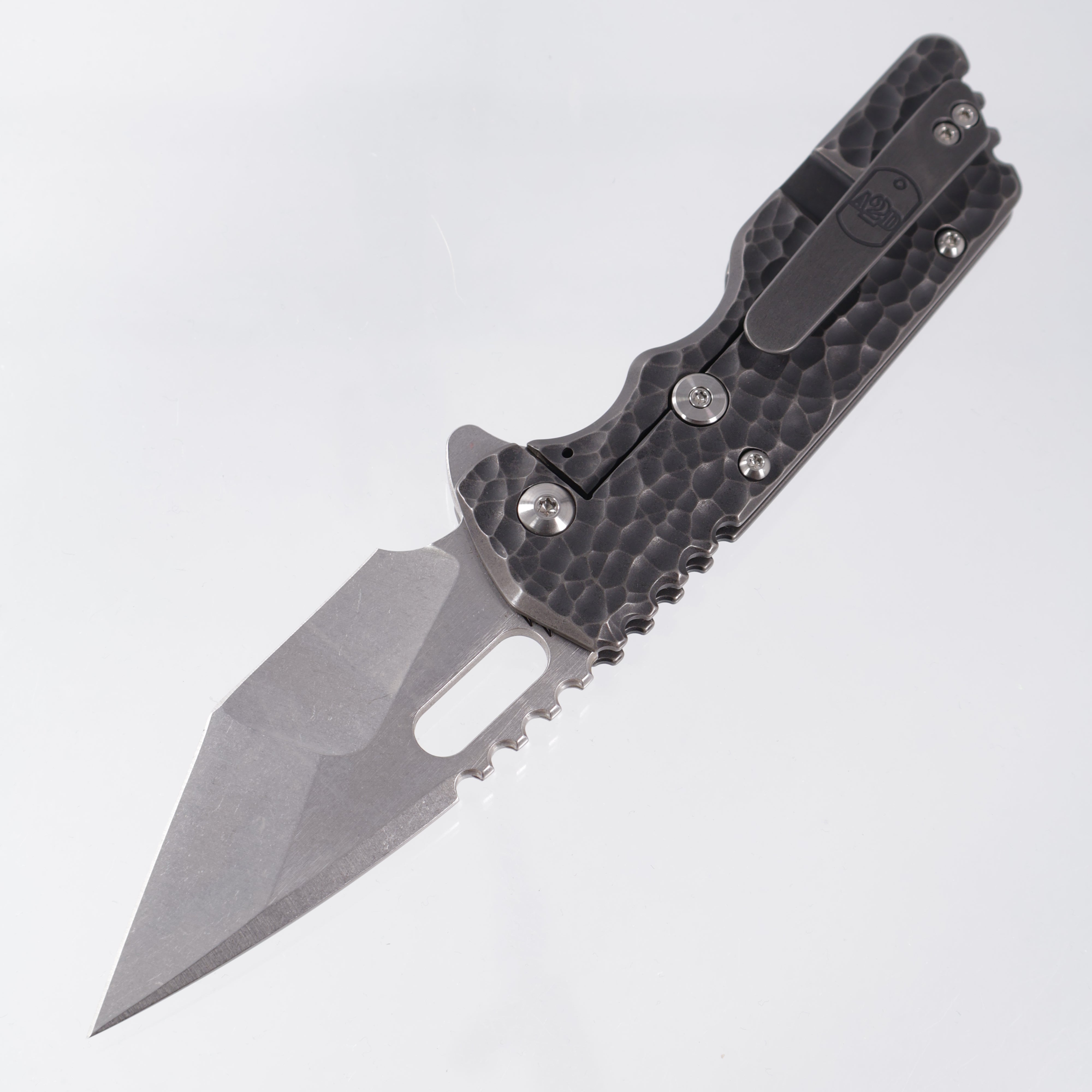 Attn2Detail Mercantile Mk.2 Large Gen4 Hissatsu Compound Grind - Blackened Hammered Titanium - Stonewash Satin Magnacut