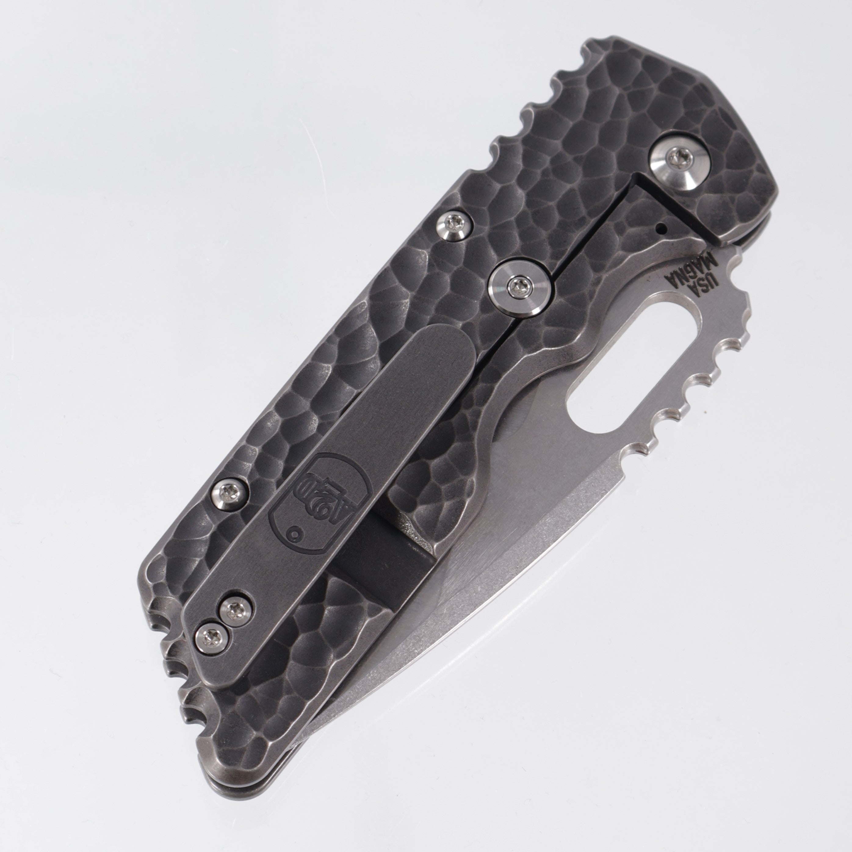 Attn2Detail Mercantile Mk.2 Large Gen4 Hissatsu Compound Grind - Blackened Hammered Titanium - Stonewash Satin Magnacut