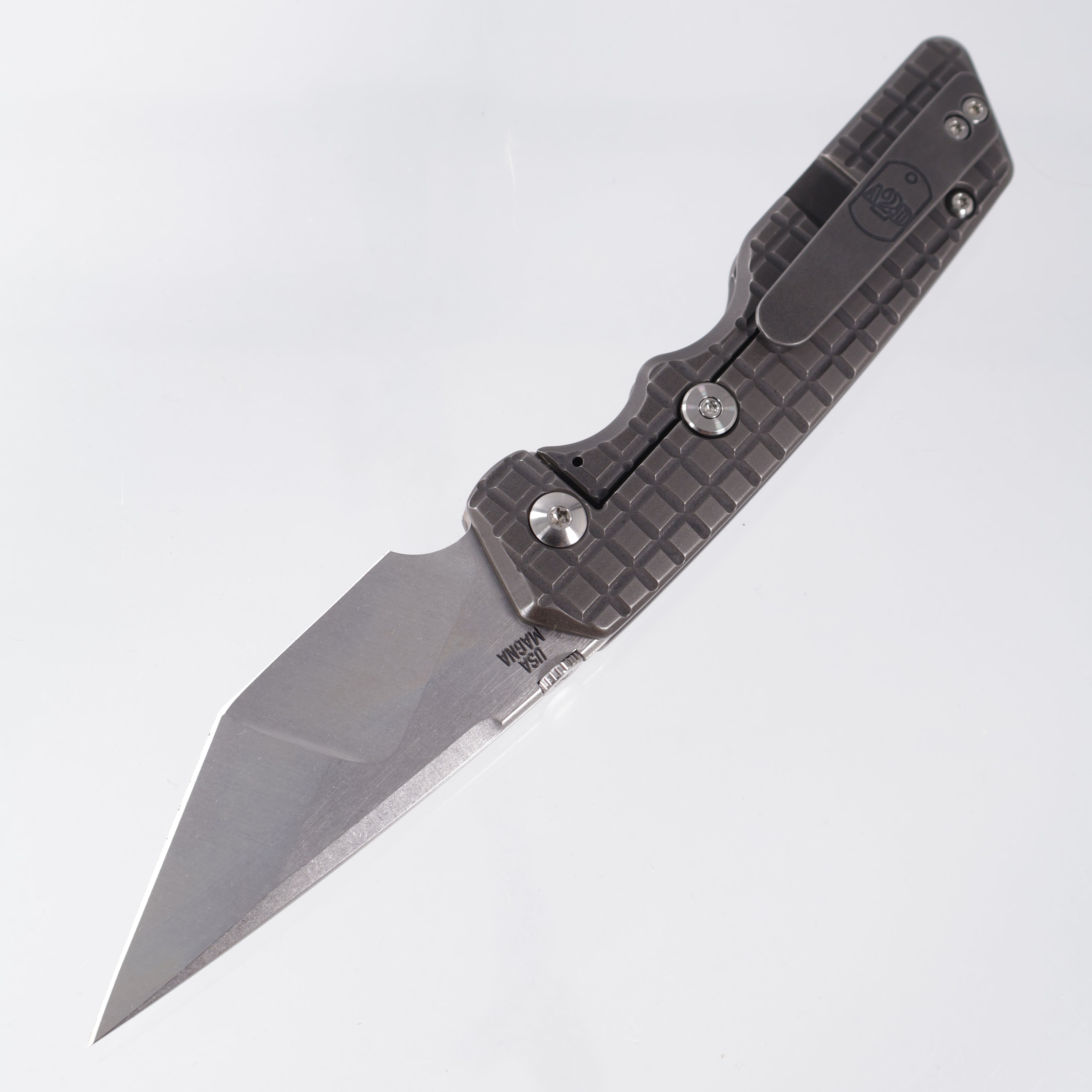 Attn2Detail Mercantile Mk.3 Large Gen4 Hissatsu Compound Grind - Blackened Contoured Frag Titanium - Stonewash Satin Magnacut