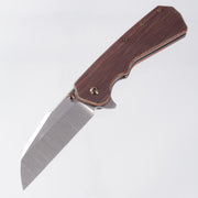 Attn2Detail Mercantile Delta Liner Lock Harpoon Sheepsfoot - Crosscut Micarta w/ Blackened Titanium Liners & Bronze Hardware - Stonewash Satin Magnacut