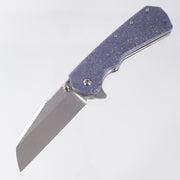 Attn2Detail Mercantile Delta Liner Lock Harpoon Sheepsfoot - Blueberry Ano Crystalized Titanium w/ Stonewash Titanium Liners - Stonewash Satin Magnacut