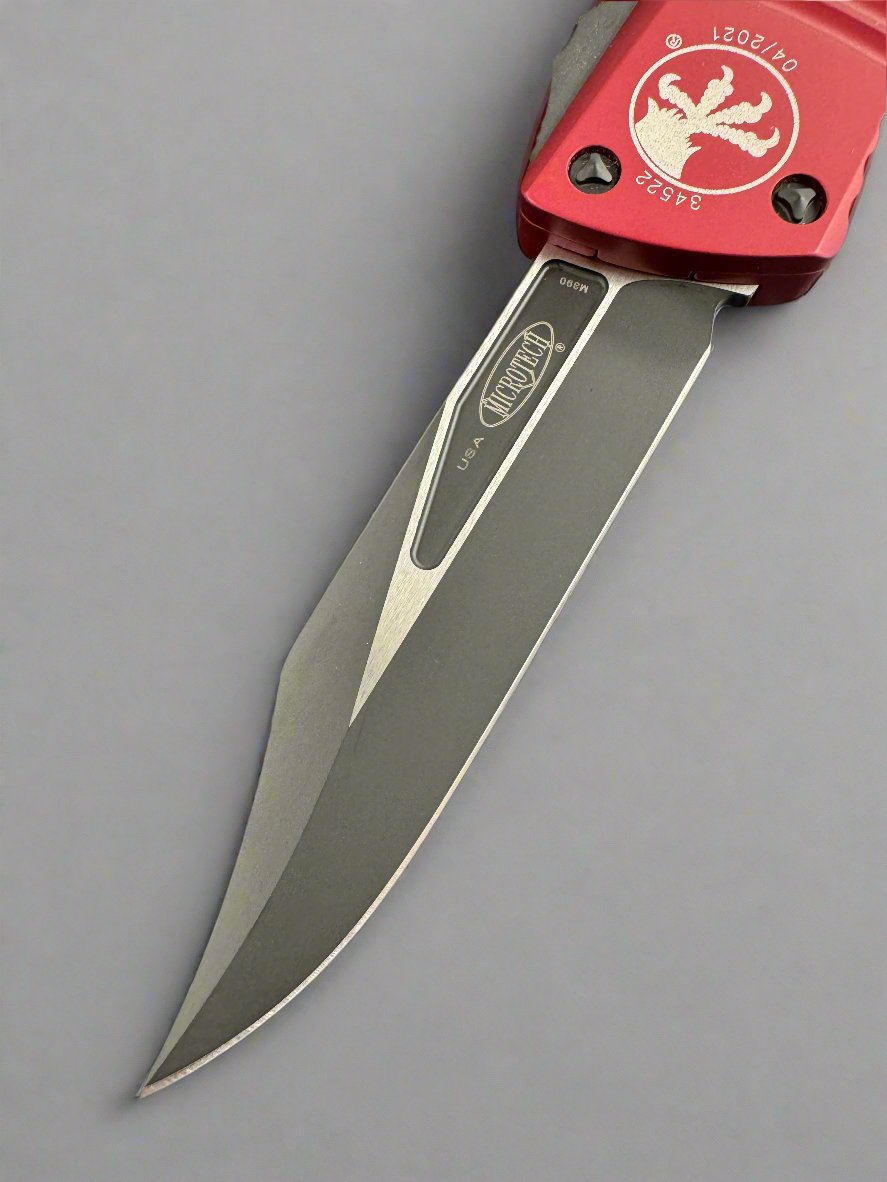 Pre Owned Microtech 146-1RD Combat Troodon Bowie - Red Handle - Black Blade