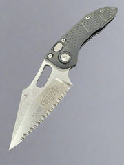 MICROTECH/BORKA BLADES "STITCH" AUTOMATIC KNIFE 3.75" STONEWASH SERRATED 169-12