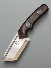 Beans Blades Fixed Mini Warrior M390 Red Carbon Fiber Wave Tanto