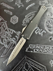 Microtech Knives Mini Hera Apocalyptic Full Serrated Double Edge M390MK w/ Black Handle 1702M-12 AP