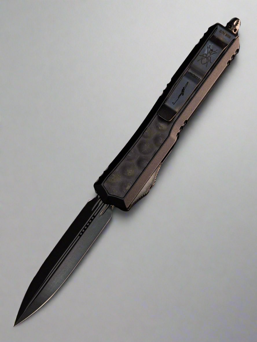 Microtech 206-1DLCTBISH Makora D/E Shadow - Black Handle - Black DLC Blade