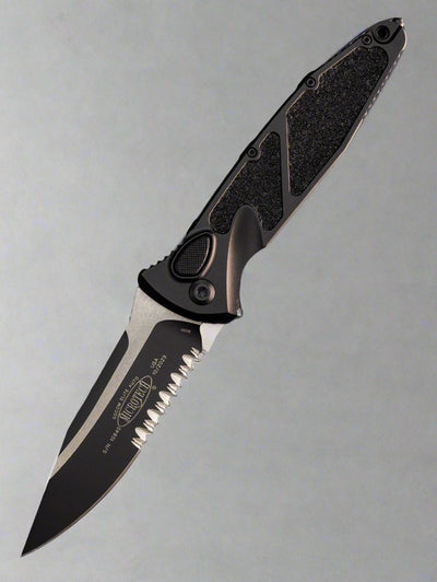 Microtech Socom Elite S/E-Auto Black Tactical Partial Serrated 160A-2T