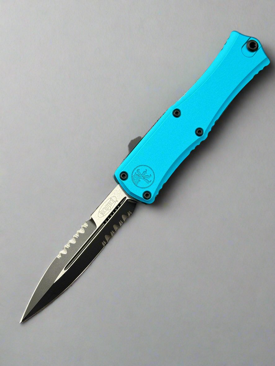 Microtech Knives Mini Hera Turquoise w/ Partial Serrated Bayonet M390MK 1701M-2 TQ