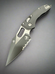 Microtech 169RL-2FL Stitch S/E Ram-Lok - Black Fluted Handle - Black Blade 169RL-2 FL