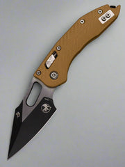 Microtech 169RL-1 FLGTTA Stitch S/E Ram-Lok - Tan Fluted G-10 - Two Tone Black Blade