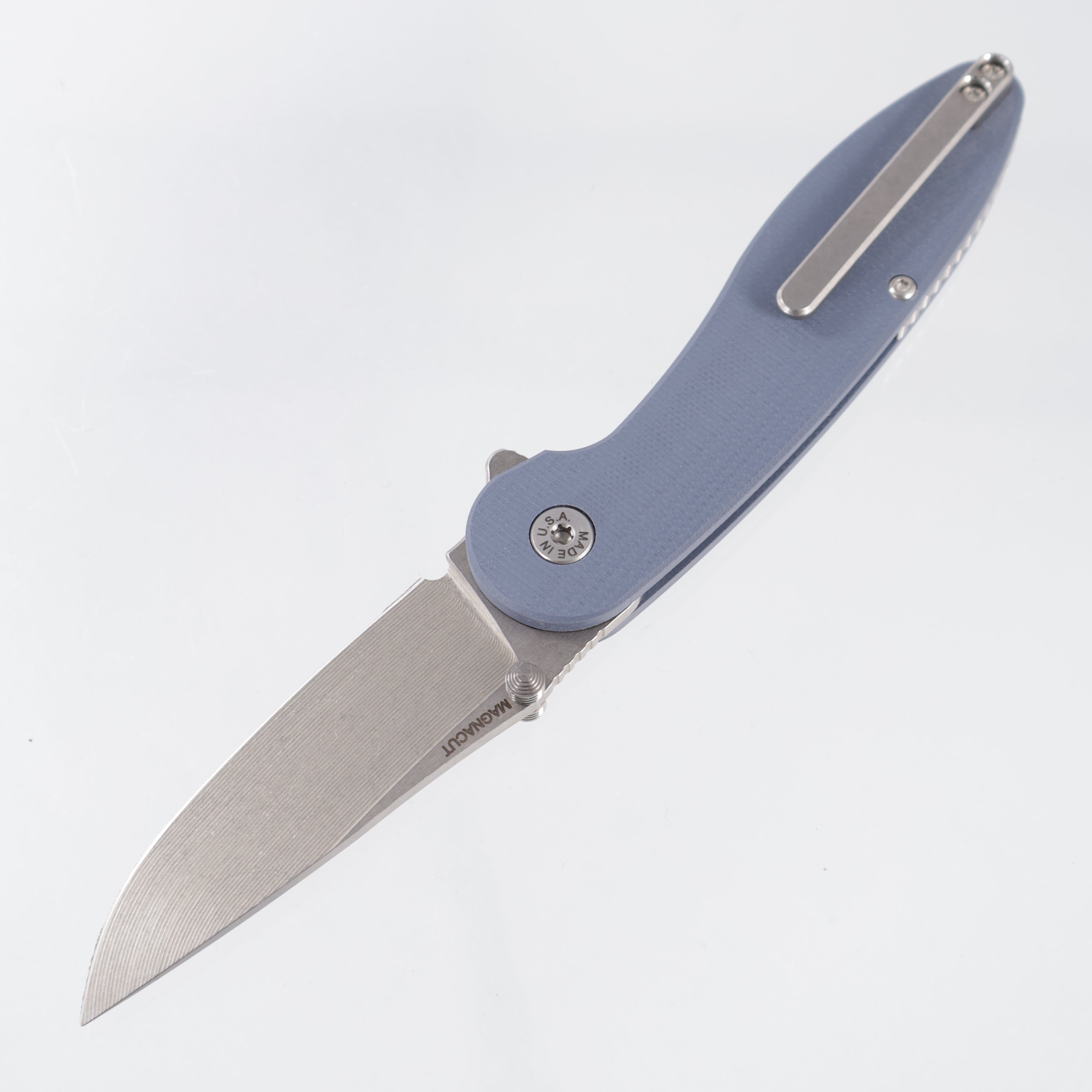 American Blade Works Model 1 V7 Drop Point - Slate G10 - Stonewash Magnacut