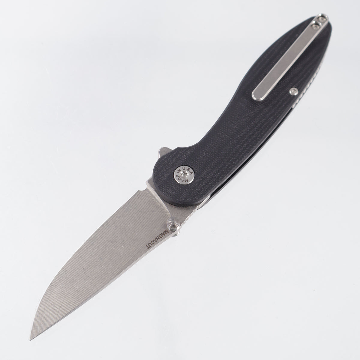 American Blade Works Model 1 V7 Drop Point - Black G10 - Stonewash Magnacut