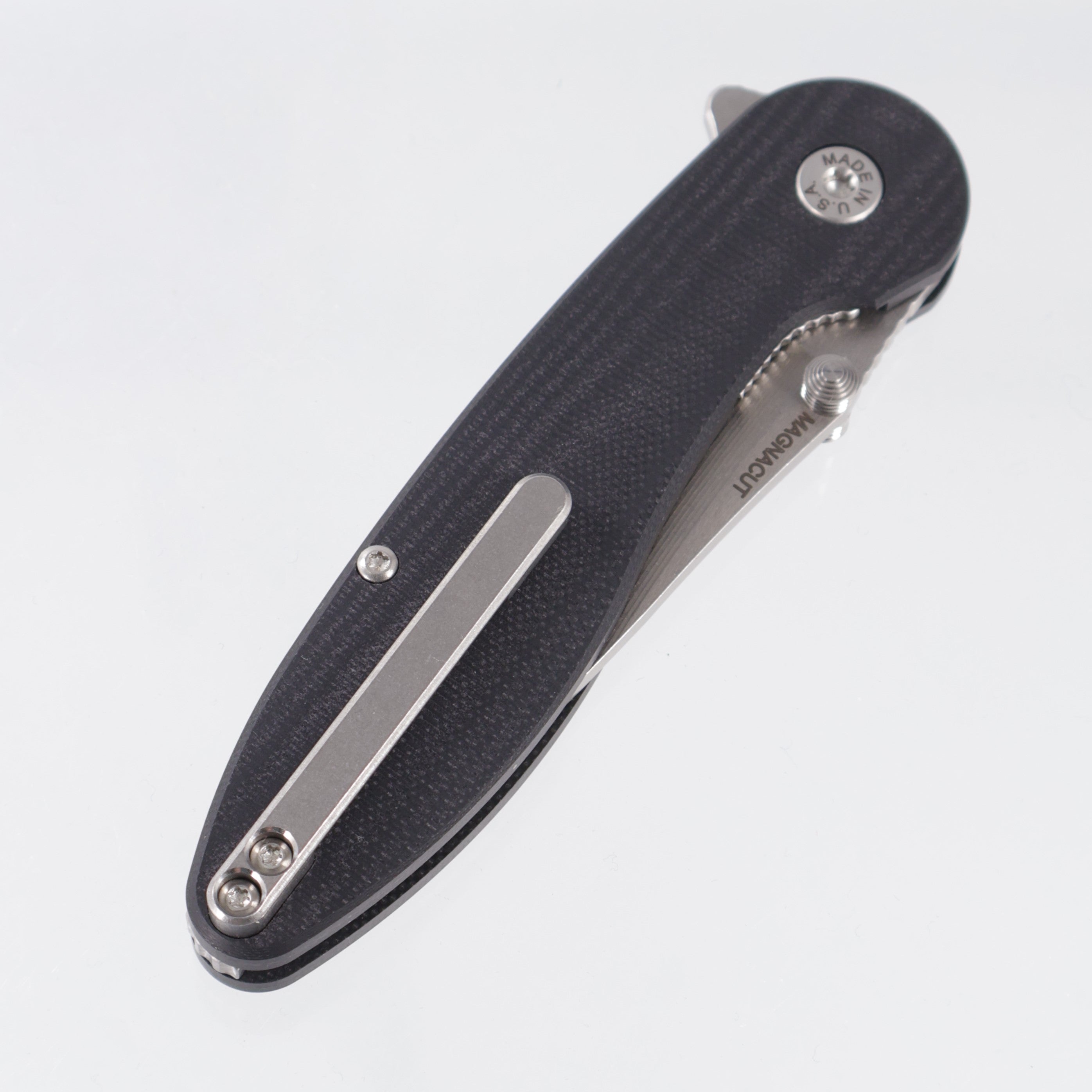 American Blade Works Model 1 V7 Drop Point - Black G10 - Stonewash Magnacut