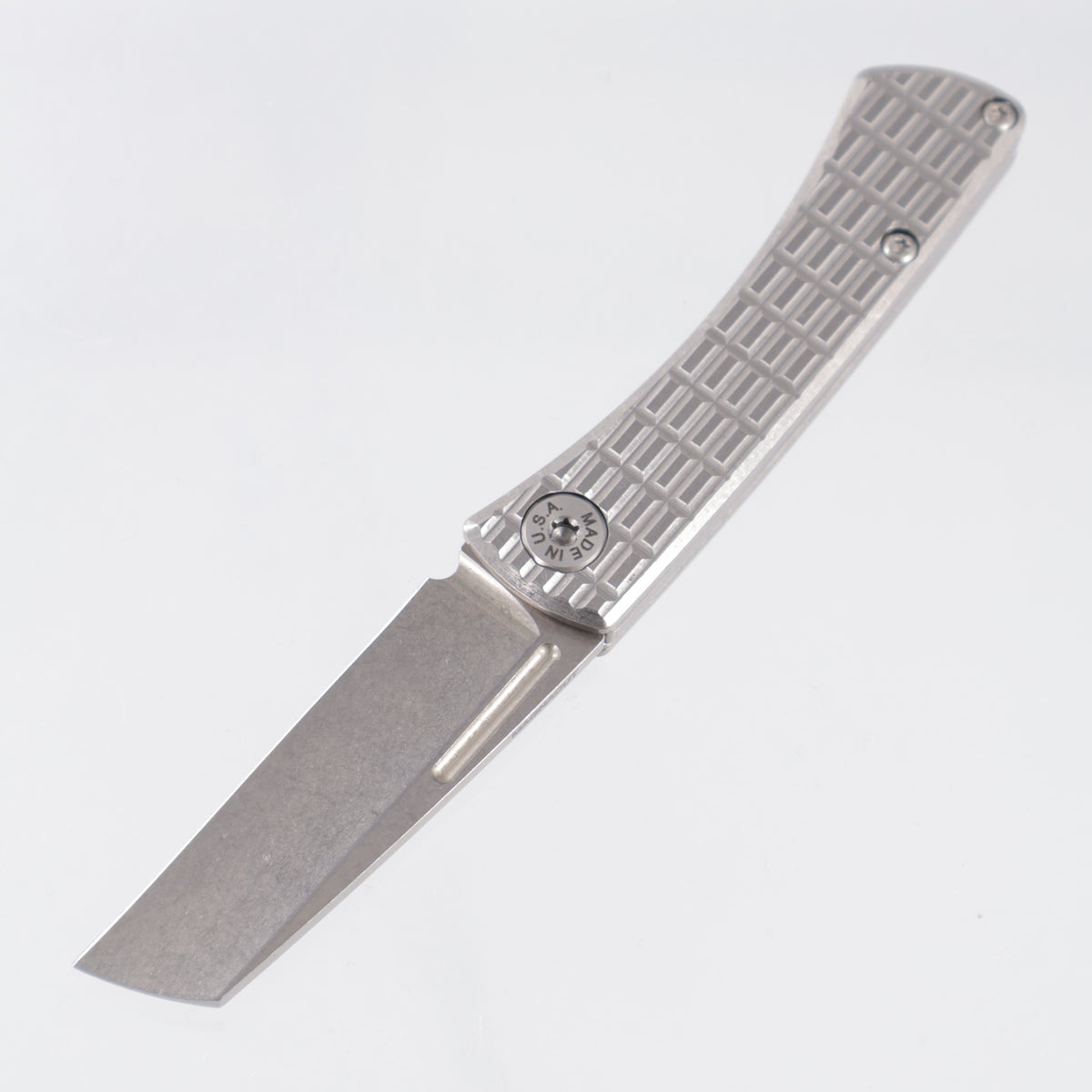 American Blade Works Slipjoint - Frag Pattern Titanium - Stonewash Magnacut