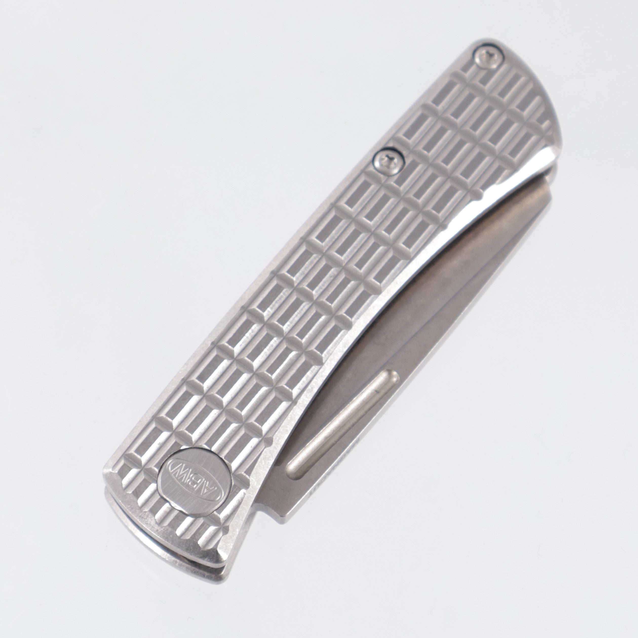 American Blade Works Slipjoint - Frag Pattern Titanium - Stonewash Magnacut
