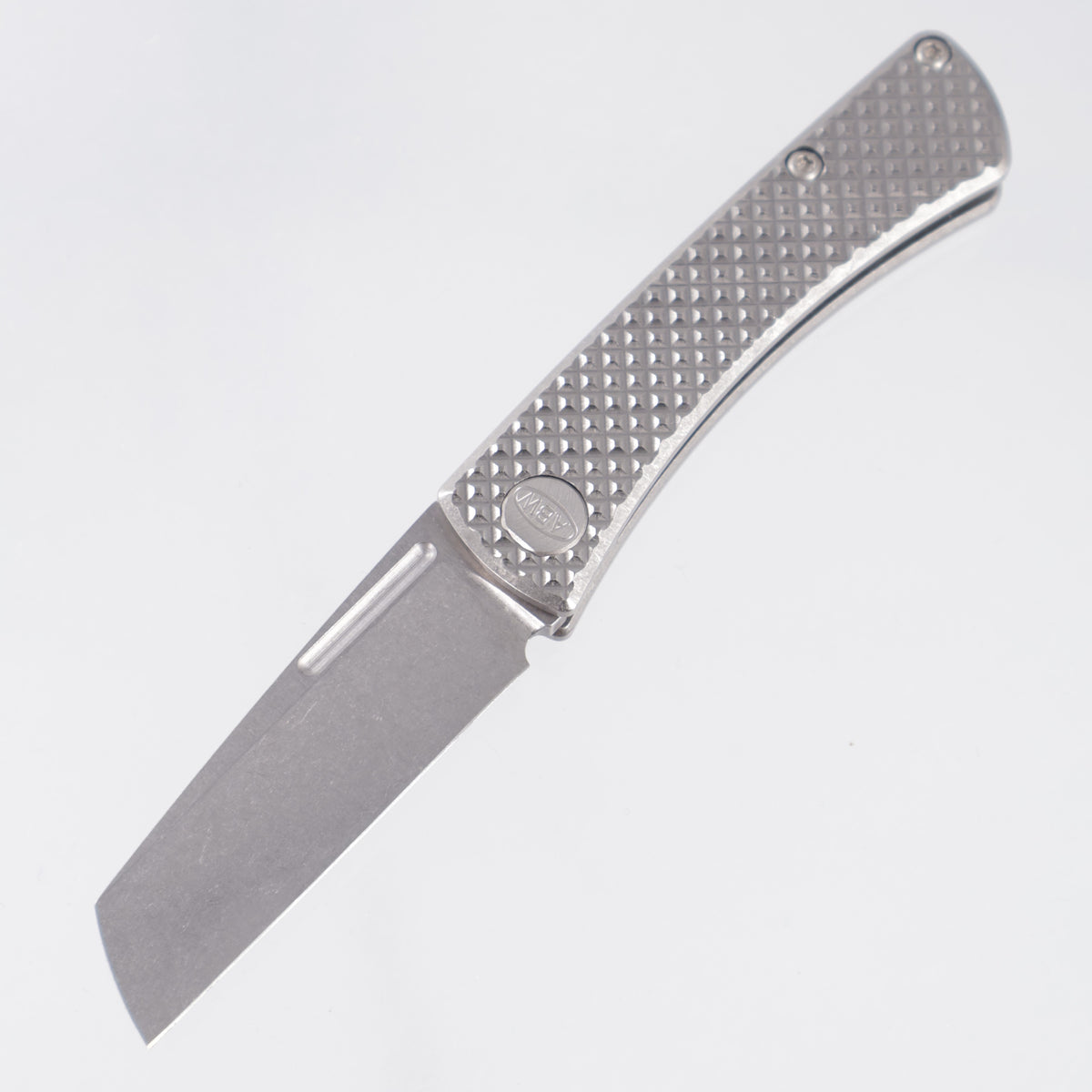 American Blade Works Slipjoint - Diamond Pattern Titanium - Stonewash Magnacut