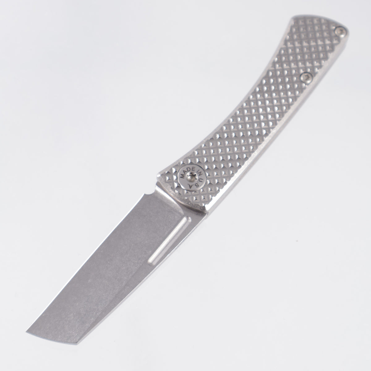 American Blade Works Slipjoint - Diamond Pattern Titanium - Stonewash Magnacut