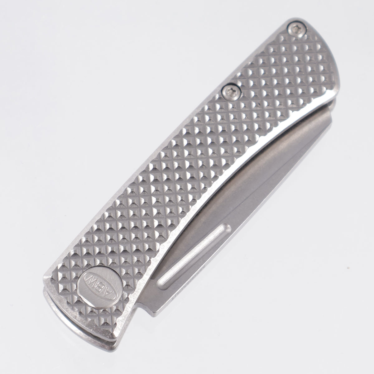 American Blade Works Slipjoint - Diamond Pattern Titanium - Stonewash Magnacut