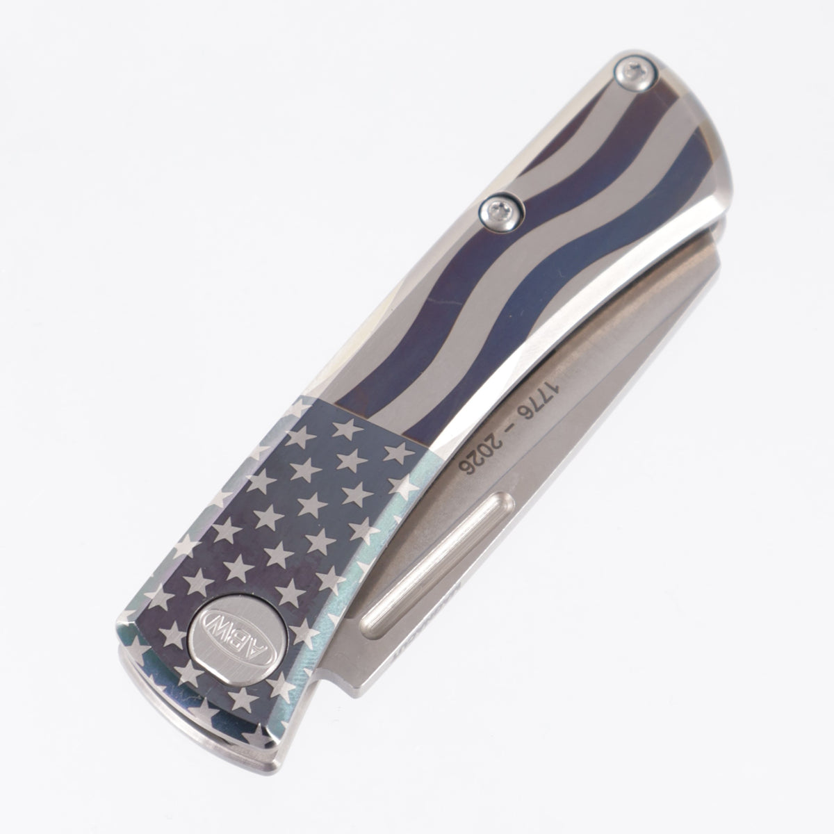 American Blade Works Slipjoint - USA Flag Titanium - 1776-2026 Stonewash Magnacut - 250th Anniversary Edition