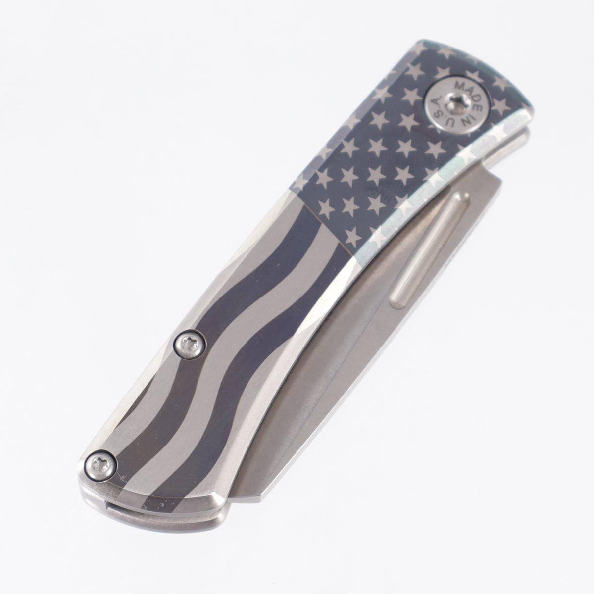 American Blade Works Slipjoint - USA Flag Titanium - 1776-2026 Stonewash Magnacut - 250th Anniversary Edition