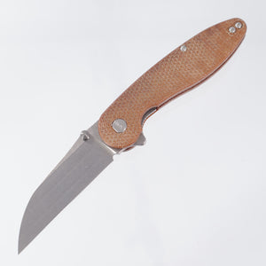 American Bladeworks Model 1 V7 - Brown Micarta - Stonewash Magnacut Wharncliffe