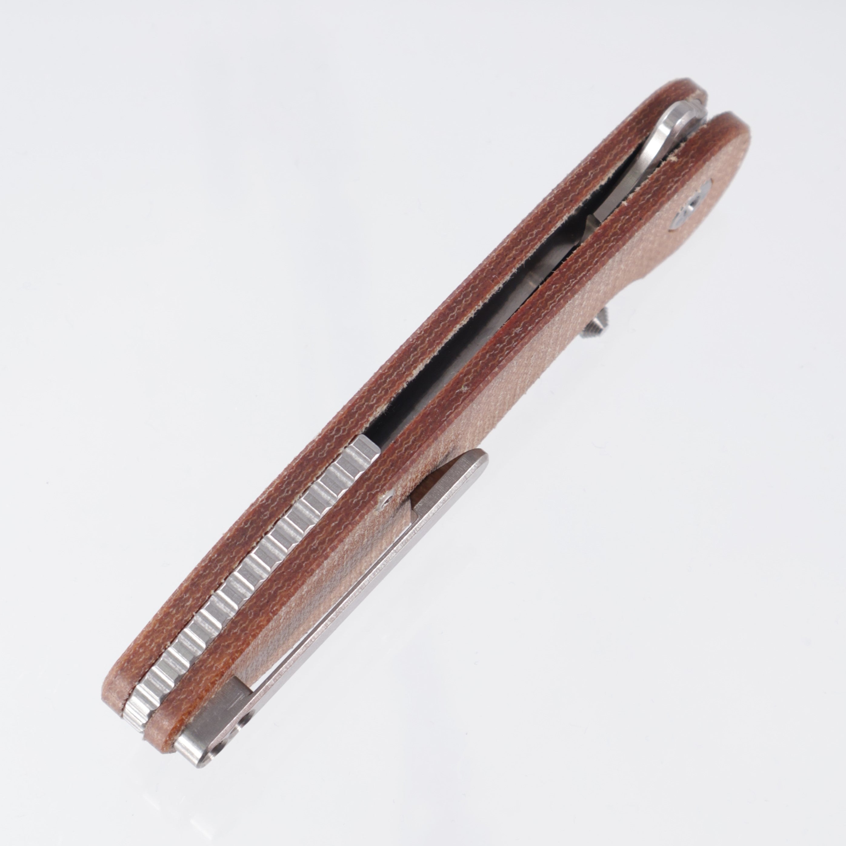 American Bladeworks Model 1 V7 - Brown Micarta - Stonewash Magnacut Wharncliffe