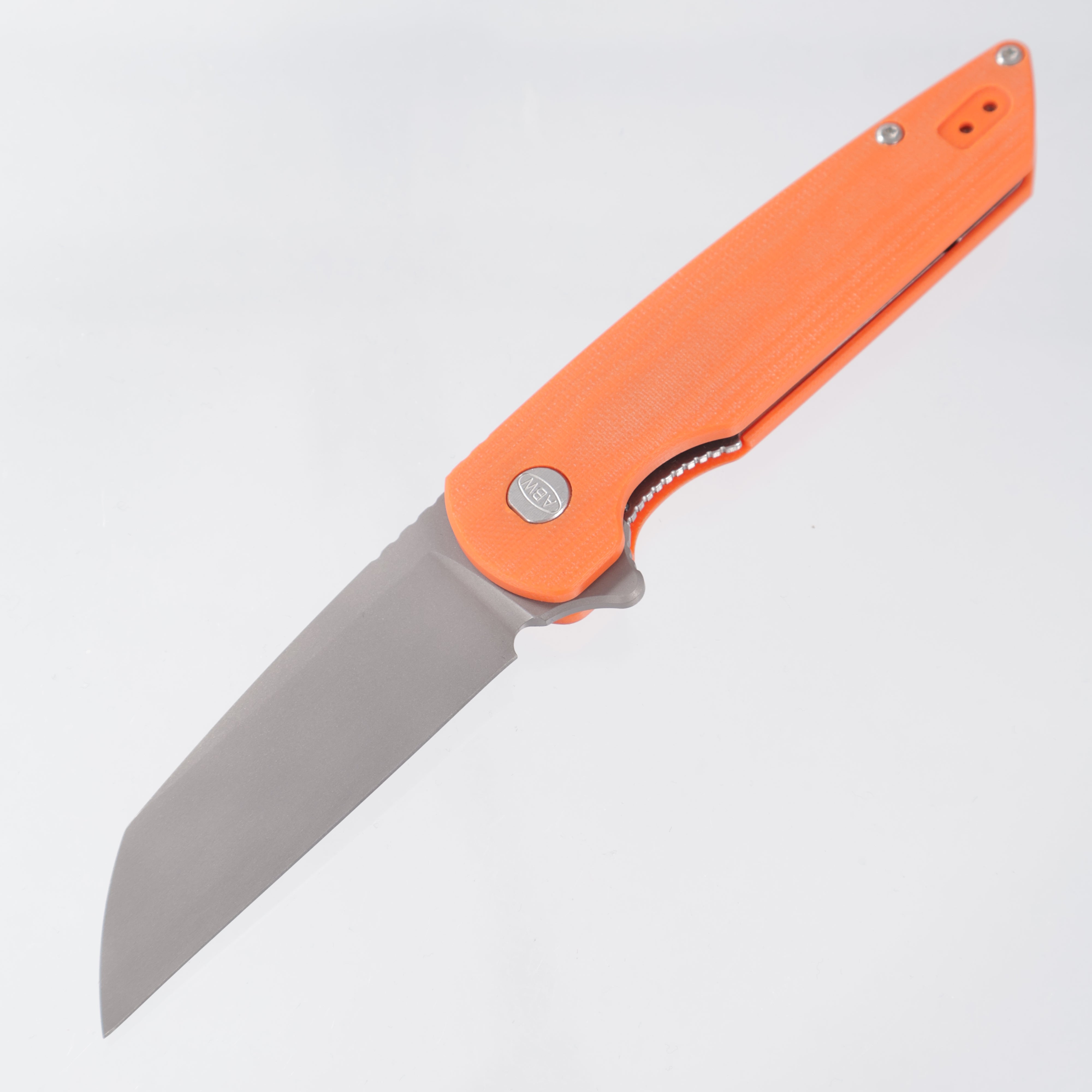 American Blade Works Model 2 - Orange G10 - Stonewash Magnacut