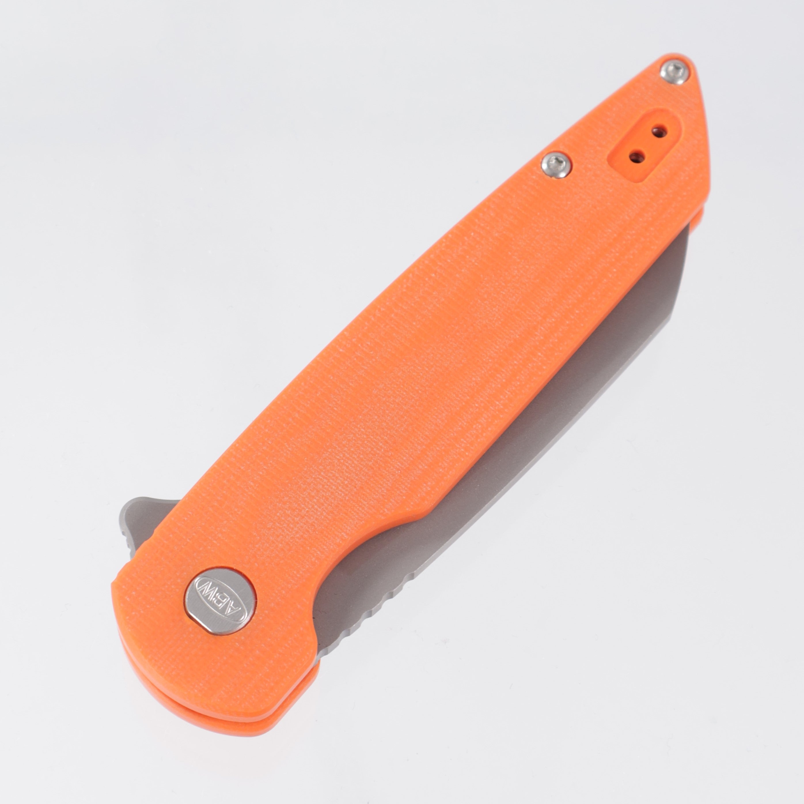 American Blade Works Model 2 - Orange G10 - Stonewash Magnacut