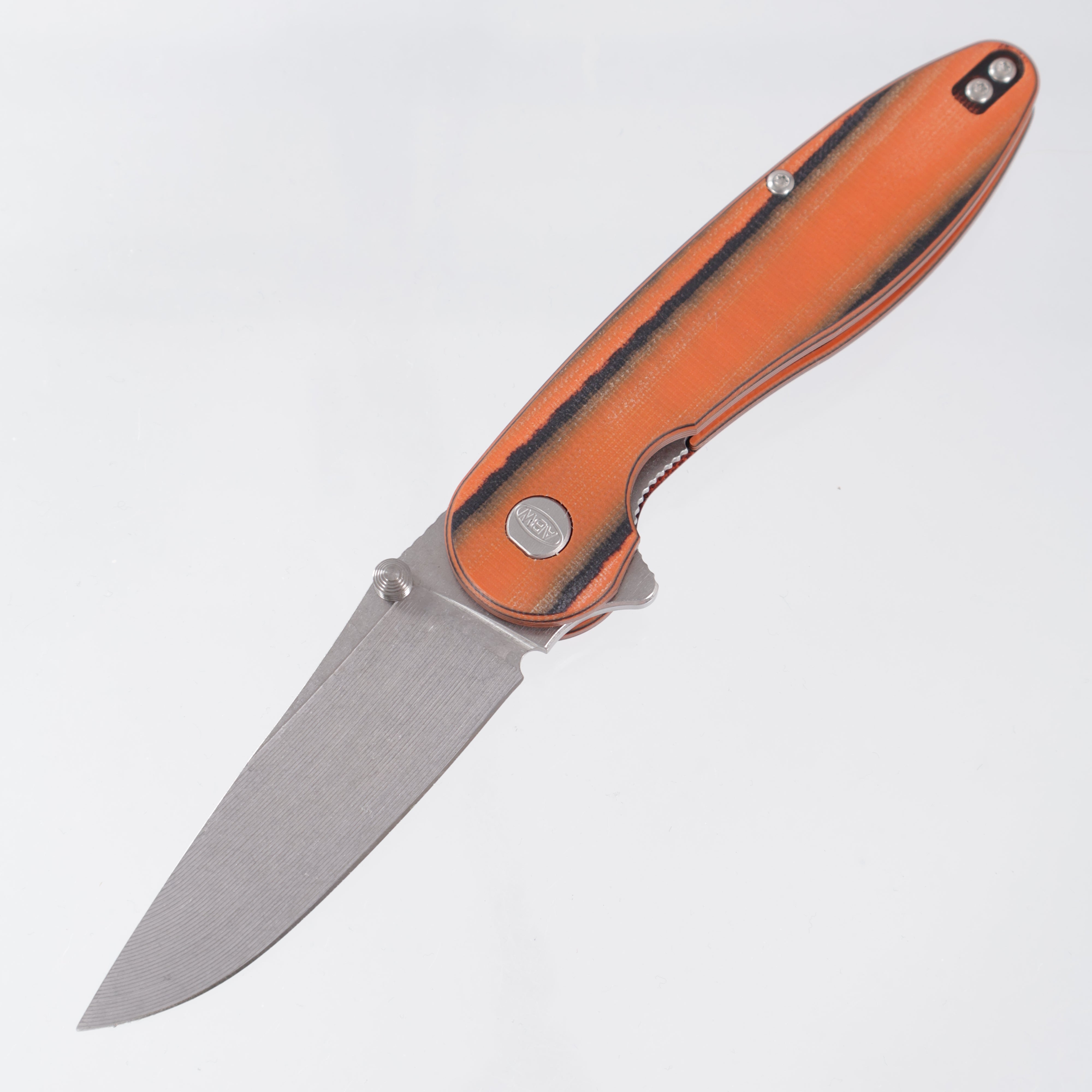 American Blade Works Model 1 V7 Drop Point - Orange/Black G10 - Stonewash Magnacut