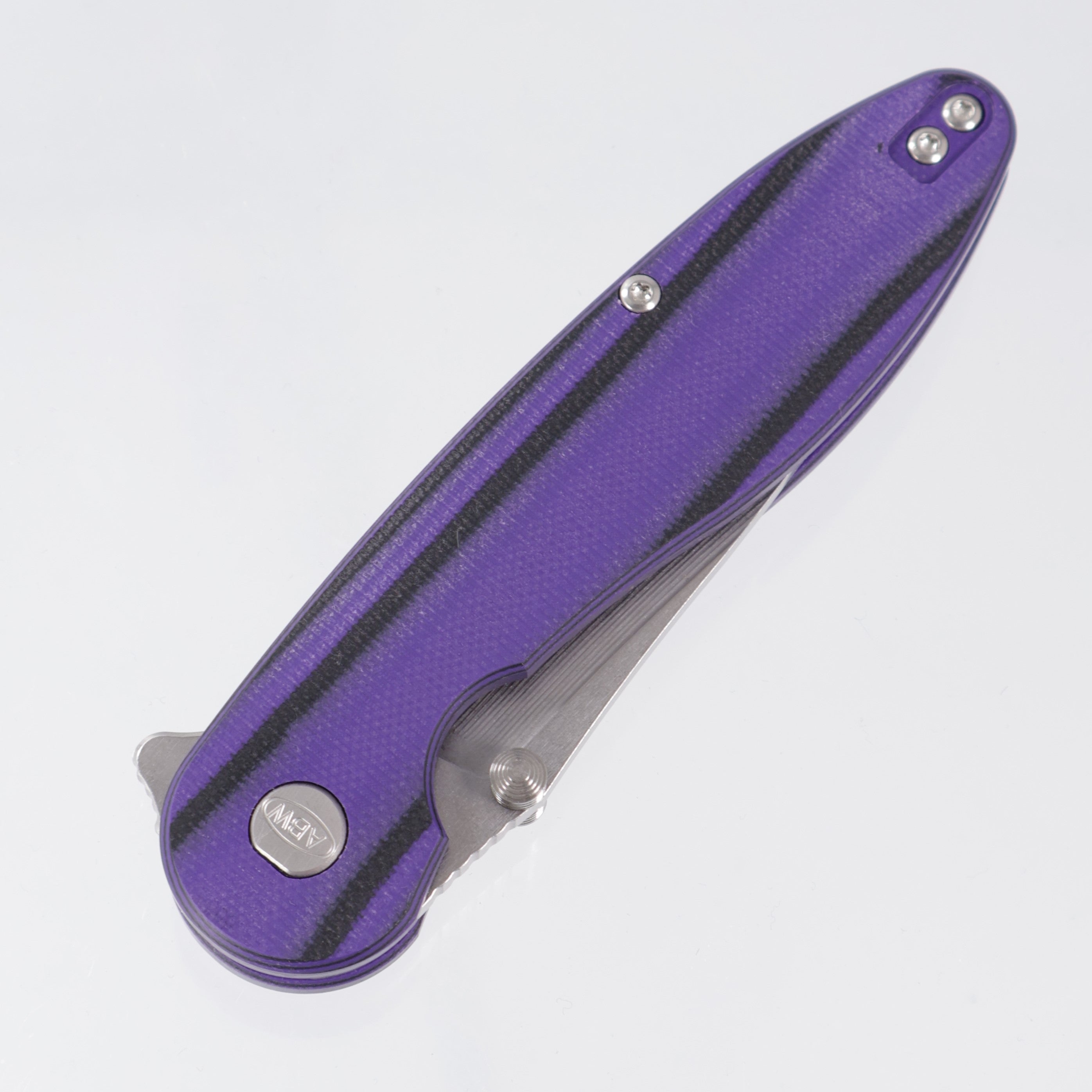American Blade Works Model 1 V7 Drop Point - Purple/Black G10 - Stonewash Magnacut