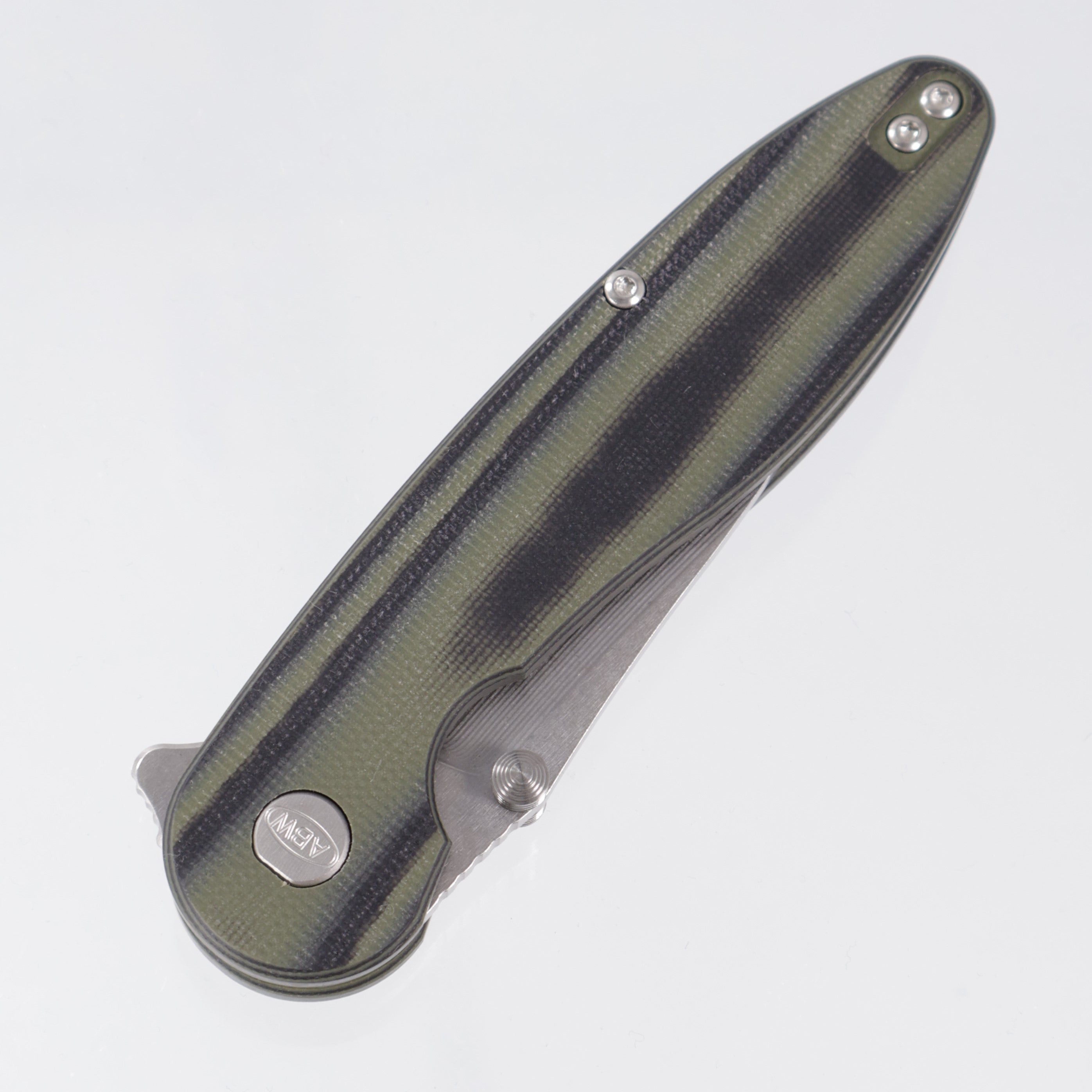 American Blade Works Model 1 V7 Drop Point - OD Green/Black G10 - Stonewash Magnacut