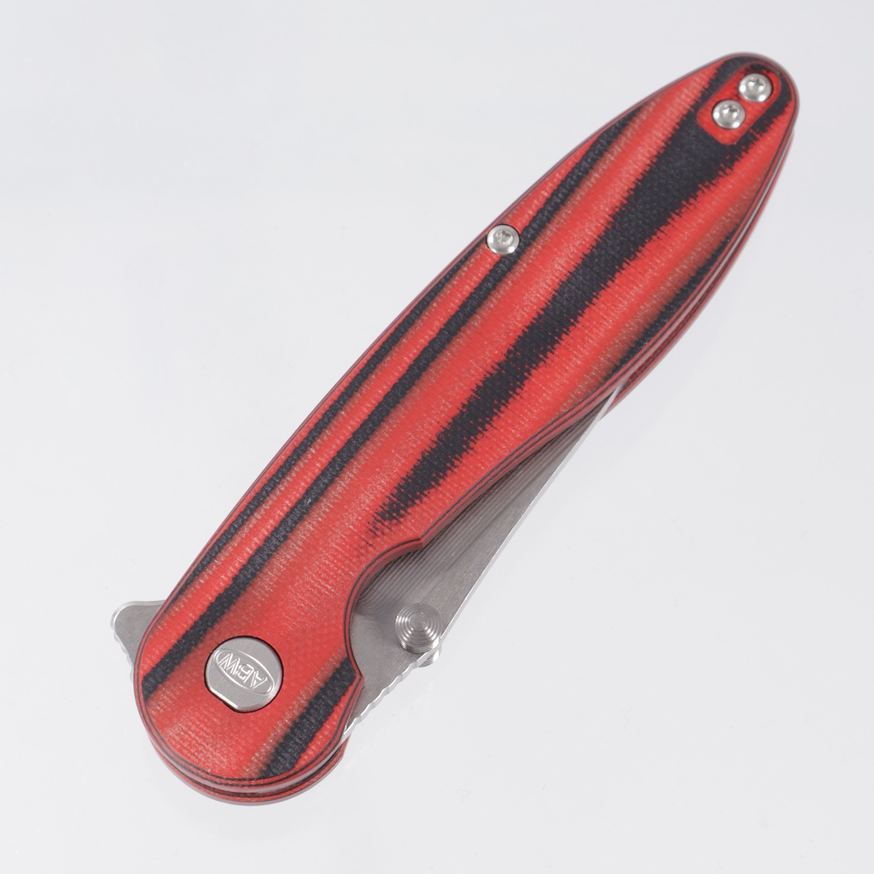 American Blade Works Model 1 V7 Drop Point - Red/Black G10 - Stonewash Magnacut