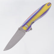American Blade Works Model 1 V7 Drop Point - Yellow/Purple/Blue/Pink G10 - Stonewash Magnacut