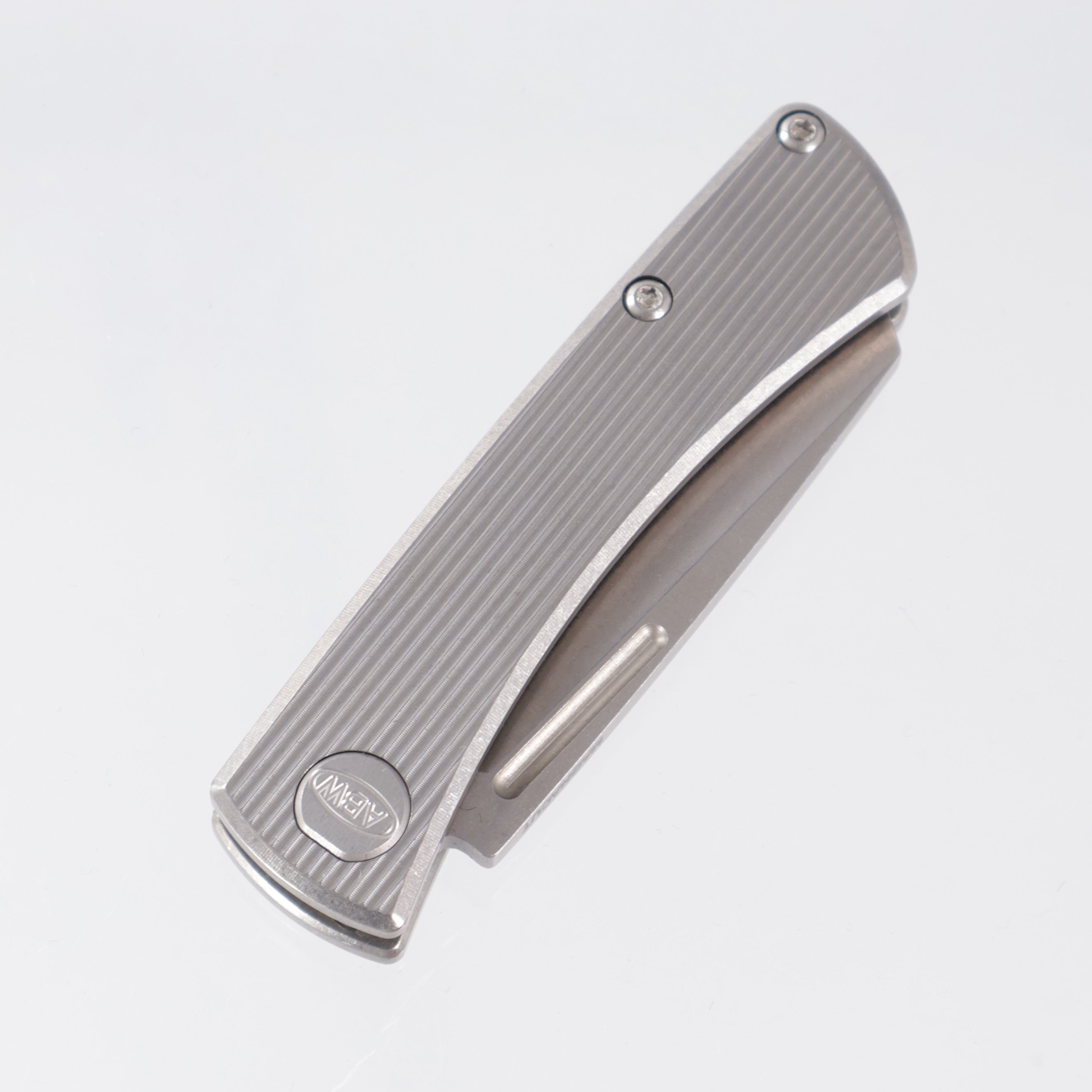 American Blade Works Slipjoint - Straight Pattern Titanium - Stonewash Magnacut