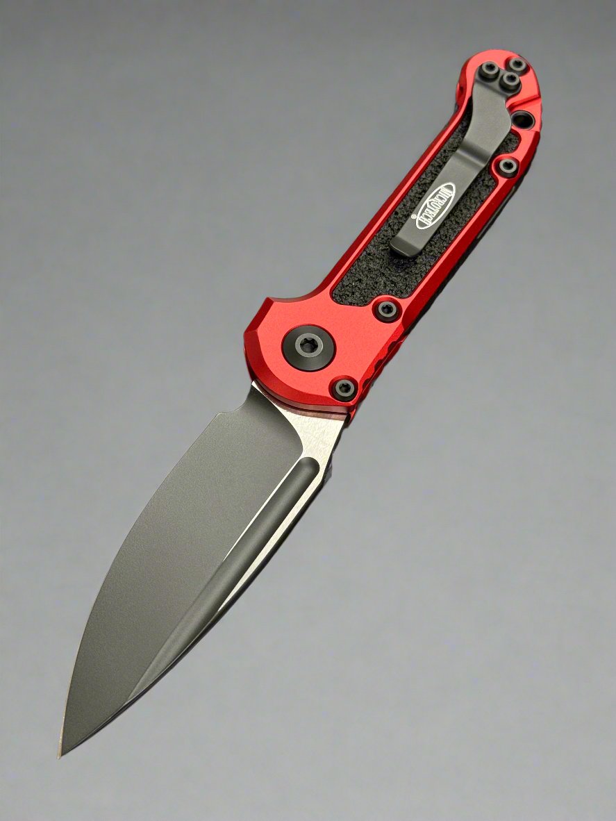 Microtech Knives LUDT Gen III Black Drop Point w/ OD Red Handle 1135-1 RD