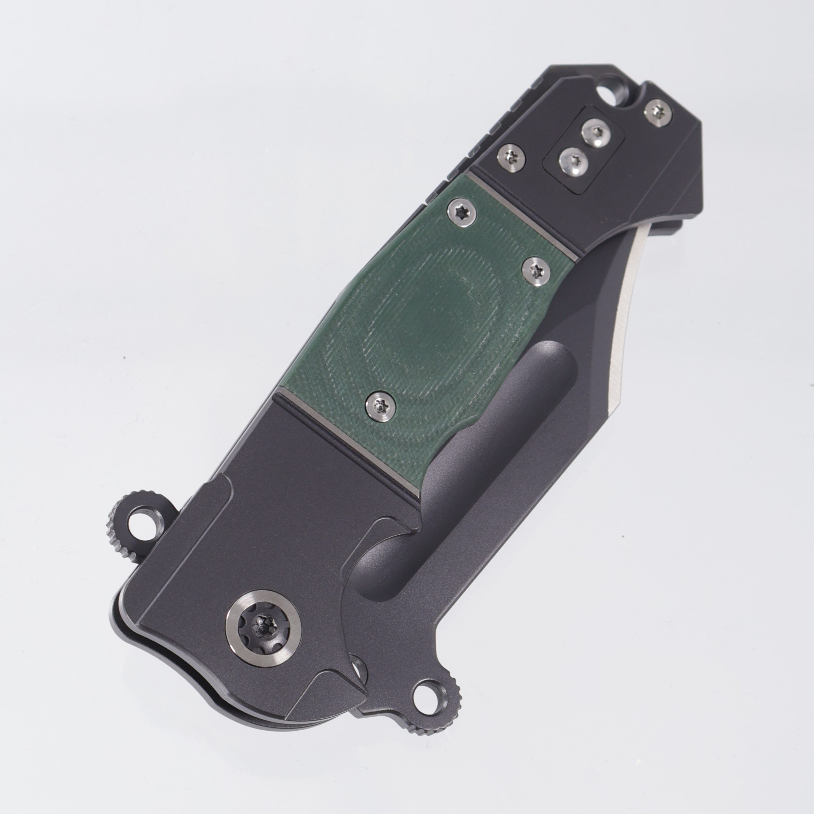 ADV Tactical Badlands 2 - Black Titanium w/ Green G10 Inlays - 2-Tone Black & Satin S35VN