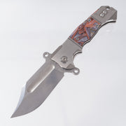 ADV Tactical Badlands 2 - 2-Tone Titanium w/ Kirinite Inlays - Polished VG-10 Damascus