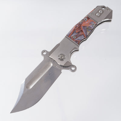ADV Tactical Badlands 2 - 2-Tone Titanium w/ Kirinite Inlays - Polished VG-10 Damascus