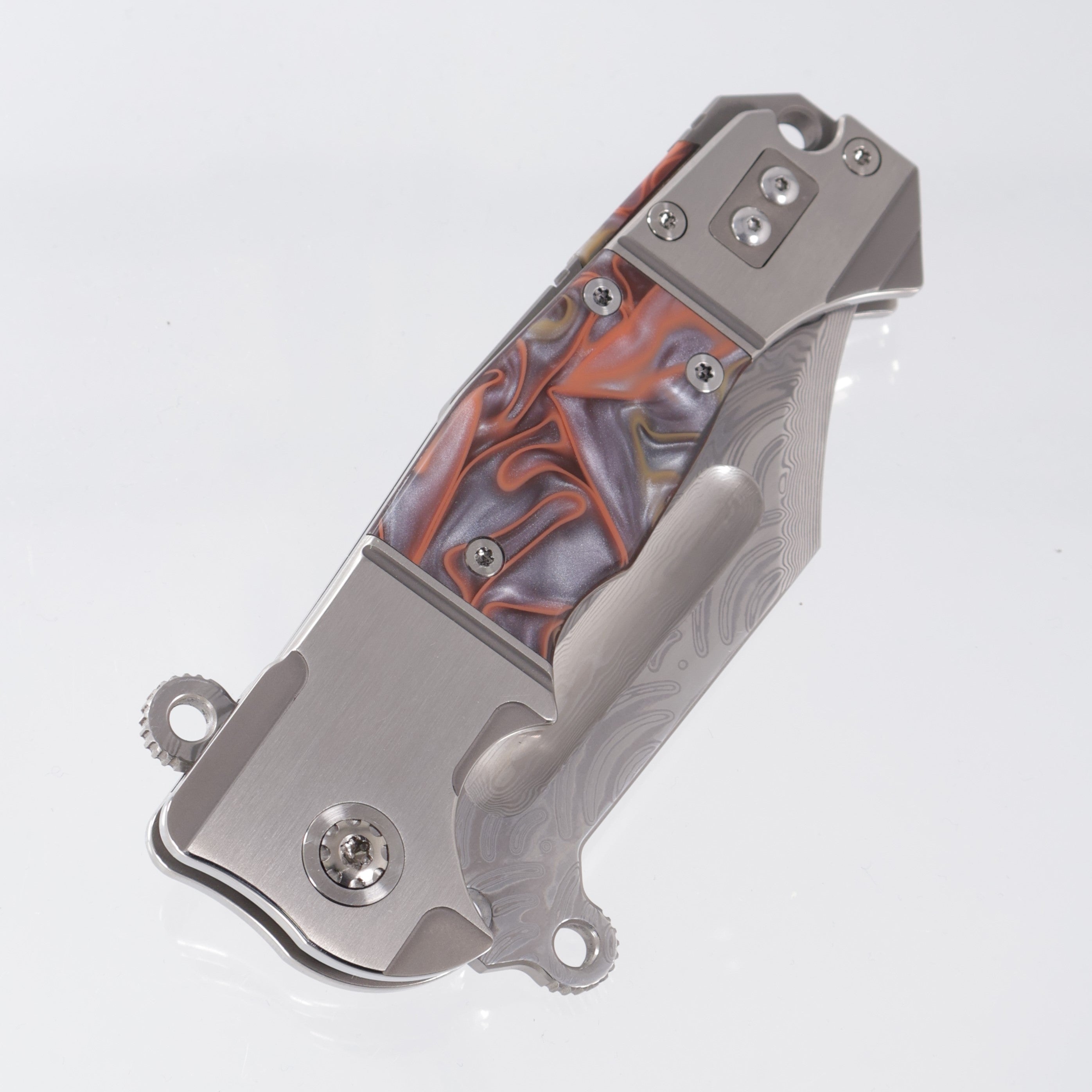 ADV Tactical Badlands 2 - 2-Tone Titanium w/ Kirinite Inlays - Polished VG-10 Damascus