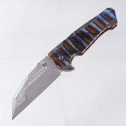 ADV Tactical Invader - 2-Tone Flamed Titanium - Polished VG-10 Damascus w/ Compound Grind