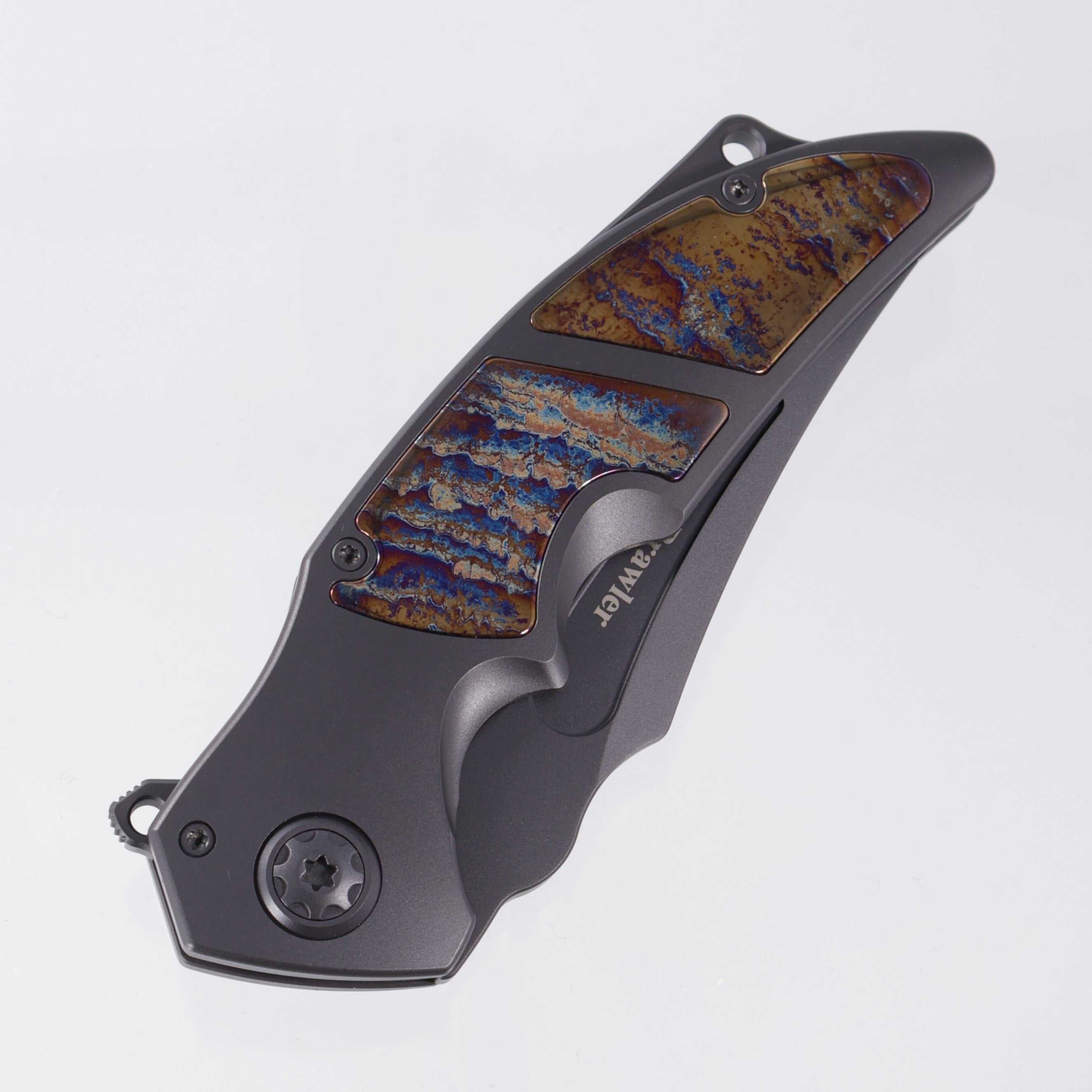 ADV Tactical Brawler - Black Titanium w/ Acid Rain Ti Inlays - 2-Tone Black & Satin M390