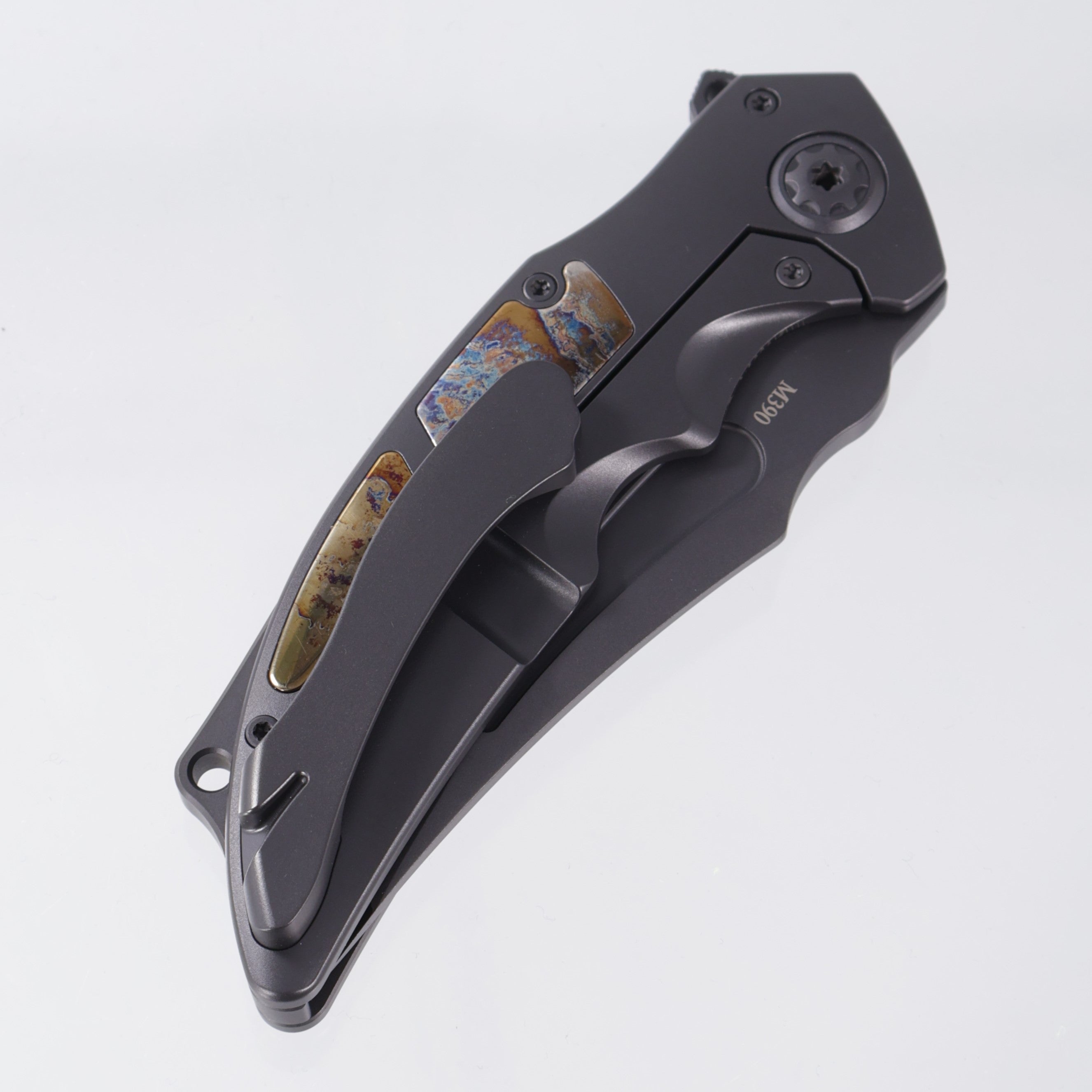 ADV Tactical Brawler - Black Titanium w/ Acid Rain Ti Inlays - 2-Tone Black & Satin M390